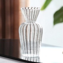 대형 유리 화병 꽃병 말린 Ins Wind 일본식 스트라이프 웨이브 유리 데스크탑 장식 배, 01 HP1