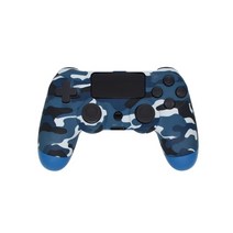 조이패드 게임패드 가정용 무선 게임 패드 ps4 컨트롤러 ps3 콘솔 용 6 축 자이로 스코프 무선 조이스틱이있는 이중 진동 블루투스 컨트롤러, 위장 블루, 없음