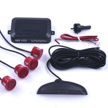 Parktronic-LED 주차 감지기 역방향 백업 자동차 레이더 모니터 시스템 백라이트 디스플레이 4 센서 포함, 04 빨간