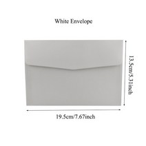웨딩 인사말 카드 사용자 정의 로프 레이저 컷 대마 파티 장식, [04] 1pcs White Envelope