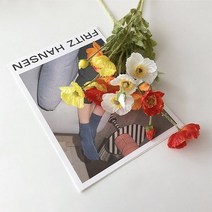 바보사랑 조화양귀비 실크플라워 인테리어소품.브리즈나인, 핫핑크