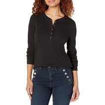 GAP 여성용 골지 긴소매 헨리 탑 셔츠 라이트 헤더 그레이