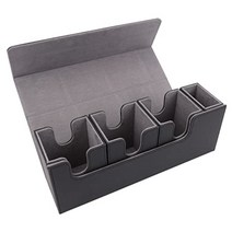 일본 정품 Venssu 덱 케이스 카드 트레이닝 박스 보관함 털 퍼 재질 유희왕 포켓몬 디지몬 각종 카드 게임, (검은색 주사위칸 포함)