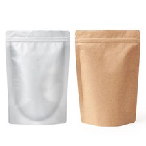 은박 크라프트 파우치 50p 스탠딩 지퍼백 선물파우치 커피 대형 소분 스탠 백포장 백파우치 봉투 지퍼, 쿠팡 우리지퍼백_(은박코팅 대 50p), 쿠팡 본상품선택