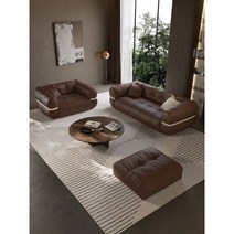 고급쇼파 이태리 명품쇼파 넓은쇼파 통가죽소파, 3인, 브라운