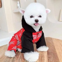 강아지 겨울 옷 티셔츠 애견의류 소형 개와 고양이용 귀여운 잠 부드럽고 통기성 개 액세서리 코트, 1.Black red - XS0.5kg