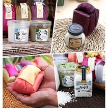 [고서임] 천일염 300g (원형 / 꽃매듭) 보자기포장 결혼 칠순 조문답례품, 천일염 300g (원형_꽃매듭 / 꽃분홍금비)