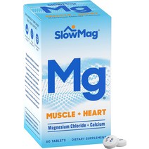 해외직구마그네슘 마그네슘 SlowMag Mg Muscle 칼슘 보충제 함유 심장 염화 180개, [01] 맛이 없다, [01] 60개1팩