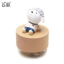동물 친구들 회전 원목 나무 오르골 뮤직박스 천공의성라퓨타 아기방 회사 사무실 책상 꾸미기 토끼 기린 곰, L.양