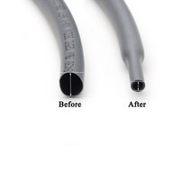 그레이 직경 1 2 3 4 5 6 7 8 9 10 12 14 16 20 25 30 40 50 mm 열 수축 튜브 2:1 폴리올레핀 케이블 슬리, 01 Grey_13 10mm x 1 Meter