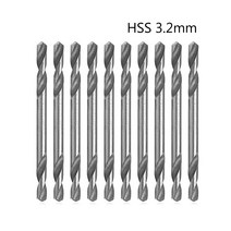 10pcs 3.2mm HSS 이중 종료 나선형 비틀림 드릴 도구 드릴 세트