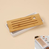 티앤차 네모 다기트레이 차판28X12CM 화이트 다기차판 보이차차판 차도구 다도차판 퇴수기 다판 다탁 직사각형 차트레이