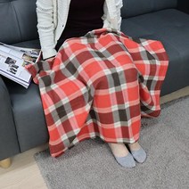 ABM 체크무릎담요 오렌지 무릎담요