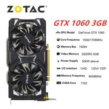 그래픽카드 데스크탑 CPU ZOTAC Raphic 카드 GTX 1060 3GB 5GB 6GB 비디오 GPU, GTX -1060-3GB