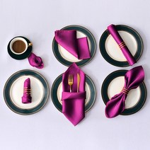 천 린넨 디자인 호텔 재사용 리유저블 냅킨 12Pcs 새틴 스퀘어 Hemstitched 패브릭 소프트 테이블 저녁 식사 결혼식 주방 30x30cm, [21] 12pcs Purplish red