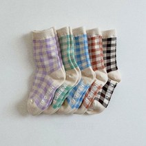 미니로브KC 네츄럴체크양말 아기 애기 악세사리 삭스