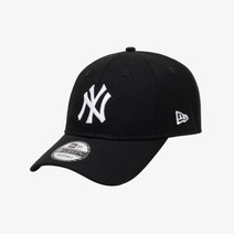 뉴에라 MLB 화이트 온 블랙 뉴욕 언스트럭쳐 볼캡 블랙 13583791