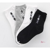 SBD_매일중학생 고등학생양말 여자중목삭스 옆로고5개세트 여학생 목양말 발목편한 면양말 흰색 여중생 봄양말 검정 여성_sbd