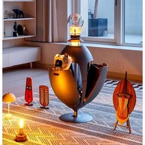 공룡 알 분리수거통 이태리 메탈릭 홈 인테리어 대형 재활용 쓰레기통, 메탈 퍼플