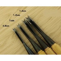 우드카빙키트 입문자 나무 조각칼 세트 공방 목공 수공예 새로운 0.6-1.3cm v 유형 탭 노출 삼각형 끌 목공 끌 목판 칼 빈 도구 조각, 8mm x 1pcs, 230mm