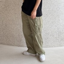 베럴댄나우 남성용 나일론 바스락 카고 스트링 와이드 팬츠