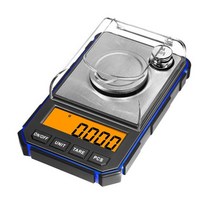 디지털 초정밀 전자저울 휴대용 미니 정밀 전문 포켓 밀리그램 전자 저울 50g 교정 분동 0.001g, blue