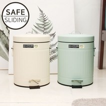 가쯔 로이드스틸페달슬라이딩휴지통5L, 아이보리