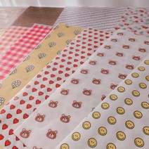 왁스페이퍼 샌드위치포장지 베이킹 도시락 토스트 크로플 떡 포장 스마일 하트 유산지 미니 도시락케이크 빵 김밥 포장지, 레드앤그린, 1개