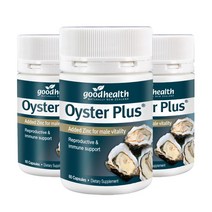 goodhealth Oyster Plus Zinc 굿헬스 뉴질랜드 오이스터 플러스 징크 아연 굴추출물 350mg 60캡슐3팩, 3개