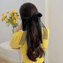 벨벳 레이스 꼬리 리본 자동 헤어핀 H022
