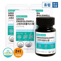 휴럼 그린 프로폴리스 웰 2+1개월분 브라질 츄어블 항산화, 상세 설명 참조, 단일옵션