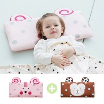 보니타베베 [보니타베베] 쥬쥬 3D매쉬 와이드베개 2개 세트, 원숭이/부엉이