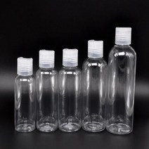 플라스틱 애완 동물 투명 화장품 병 30ml50ml60ml100ml 10 개 디스크 탑 플립 캡 리필 용기 샴푸 로션 액체, [03] 100ml, [01] 공간, [01] 플라스틱
