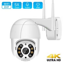 가게CCTV 강아지 홈캠 홈 실외 현관 문 농막 CCTV 8MP 4K PTZ 카메라 IP 야외 와이파이 HD 5MP H265 무선 감시 보안 3MP AI 추적 컬러 야간 투시경, 3MP NO SD Card_EU 플러그