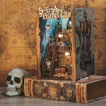 책꽂이미니어쳐 diy 북엔드 스탠드 3d 나무 퍼즐 bookend bookshelf, 바다 사냥꾼