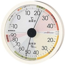 엠펙스 기상계 온도 습도계 고정밀 유니버설 디자인 벽걸이용 일본제 화이트 EX-2821