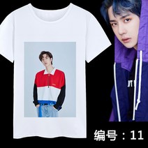 사용자 정의 반팔 티셔츠 여성 여름 드레스 diy 탑 팬 주위에 같은 스타와 왕 Yibo는 옷을 지원해야