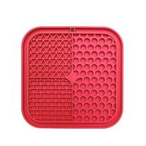 강아지 자동급식기 Mat For Pet Dogs Cats Slow Food Bowls With suction cup Feeding Food Bowl Silicone Dog Lick, style 2-Red_S(15X15X1CM)