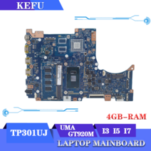 노트북 메모리 KEFU 메인 보드 ASUS Vivobook Flip TP301UJ TP301UA TP301U Q303UA 마더 I3 I5 I7 4GBRAM UMAGT920M, 1.I36100U UMA