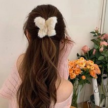 솜나 겨울 털 나비 페이크퍼 헤어 집게핀