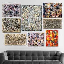 유홍아트 잭슨폴록 명화 인테리어액자 No112 캔버스 3호(27x19cm) (5511859), 4번/캔버스액자(옆면검정)