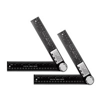 3차원측정기 2In 1 각도 측정기 눈금자 LCD 디스플레이가있는 디지털 DIY 도구, 01 Black