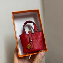 스마일키링 곰돌이키링 참장식 가방 키링 네잎클로버 명품가방 장식 새로운 수제 작은 암소 가죽 핸드백 상자 장식 펜던트 가방 airpod 이어폰 케이스 유행 저렴한 가격
