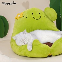 고양이침대고양이를위한 애플 모양 럭셔리 침대 부드러운 귀여운 제기 동물 강아지 Cuddler 하우스 과일 새, 02 green_01 M