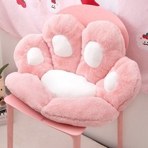 고양이 발 쿠션 등받이 의자 쿠션 부드러운 요추 패드 플러시 던지기 베개 사무실 침실 식당 의자 등받이 고양이 베개