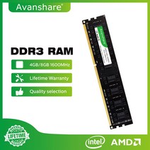 vnshre 메모리 Rm 2G 4G G DDR3 1333MHZ 1600MHZ 데스크탑 2RX 1.5V P3 시리즈 10600 1200, 06 4GB 1600 Heat Sink
