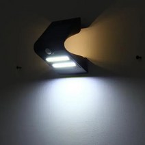 야외 스마트 투광 태양광 COB LED PIR 모션 센서 방수 벽 조명 야외 정원 경로 램프, 01 웜 화이트