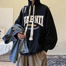 이유까까 남성용 HABN 오버핏 기모 후드티