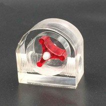 2 Way G1/4 Thread 3 Impeller Easy Install Measuring Tools Flow Meter Acrylic Indicator Office Durabl, 02 Red  Semicircle