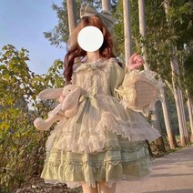 여자친구 선물 핑크 그린 블랙 레드 오리지널 로타타 롤리타 양장 러블리 긴팔 op 원피스